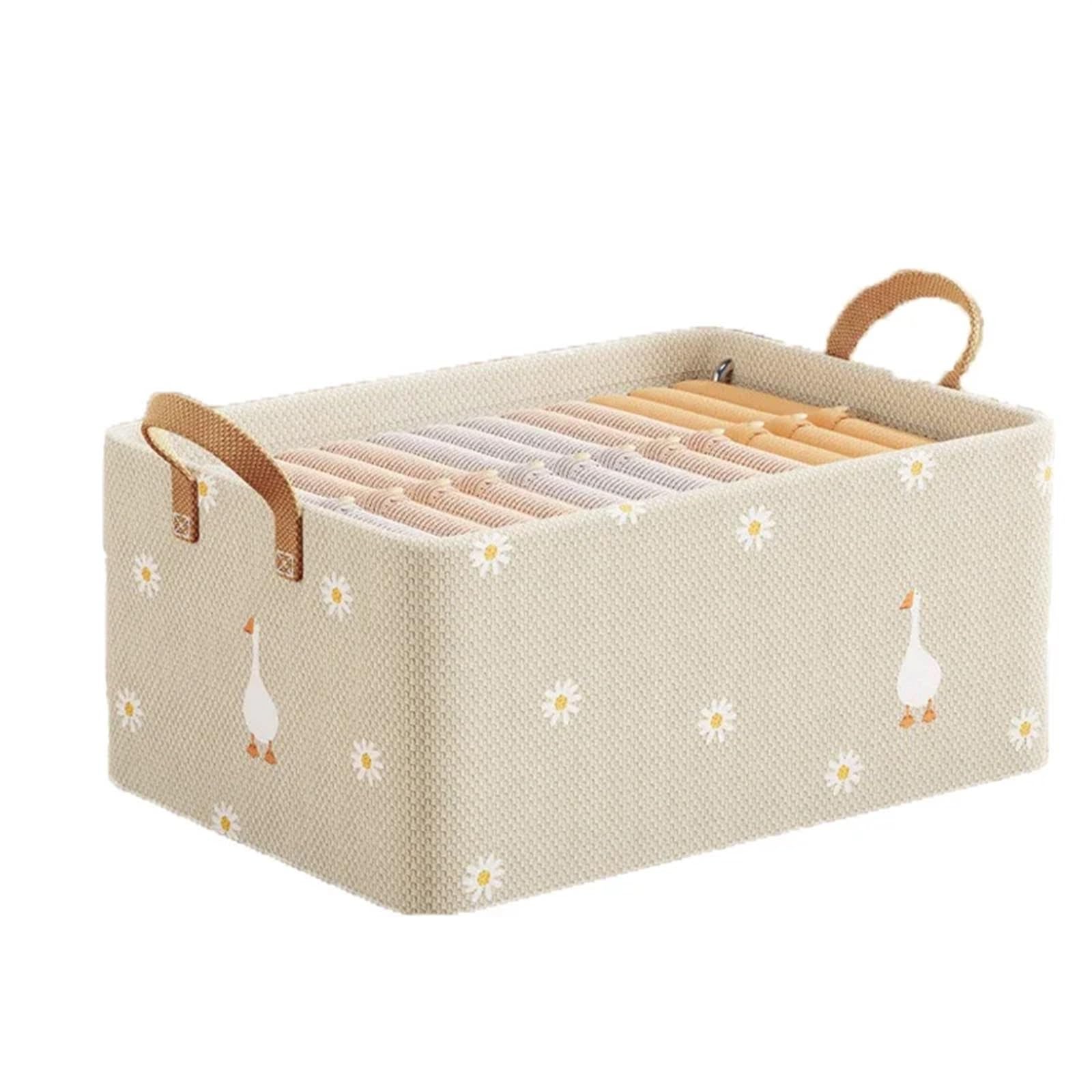 CGUOHU Foldable Steel Frame With Handle For Underwear Storage Large Capacity Clothing Box Household For Wardrobe Storage(Beige 8pcs)