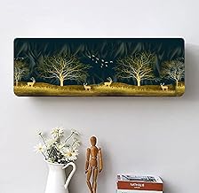 NicBex Polyester Beautiful Designer Ac Cover / Printed Air Conditioning Dust Cover Folding Design Cover For Indoor And All Type Ac Split Cover (Golden Dusky [ 1.5 Ton ])