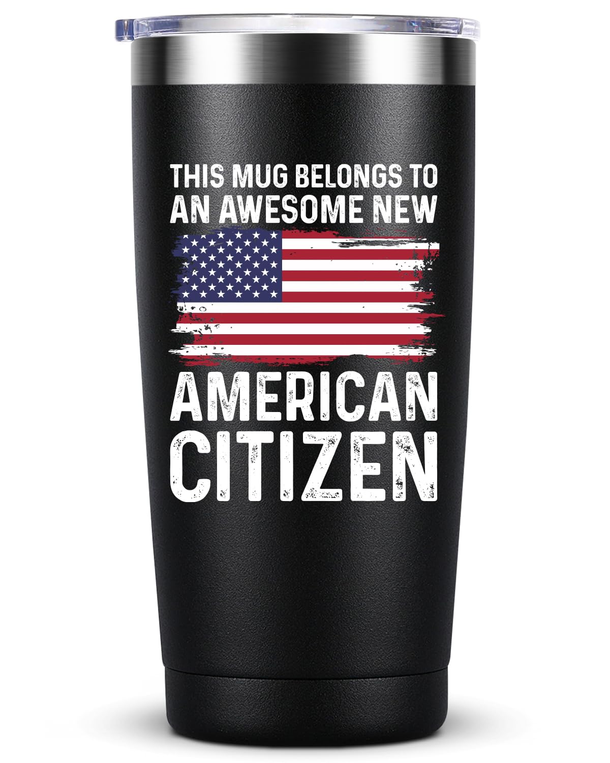 American Citizenship Gifts- 2026 Us Citizenship Gifts - Party Decoration - New US Citizen Gift 20oz Stainless Steel Insulated Tumbler, Black