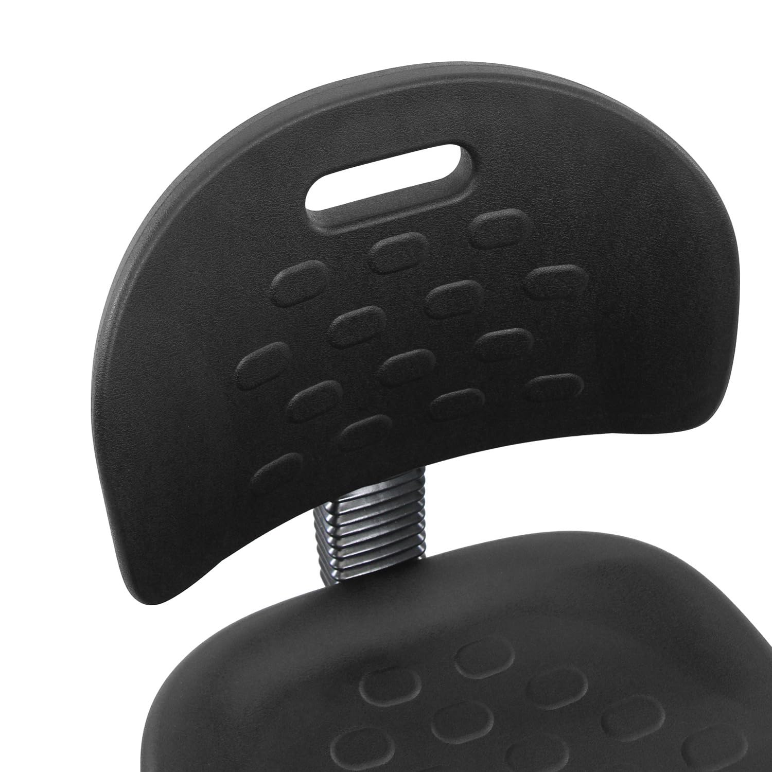 hjh OFFICE 830097 Silla de Trabajo Top Work 23 I Asiento de PU-Espuma Duro Antideslizante, con Ruedas y Tapones, Negro