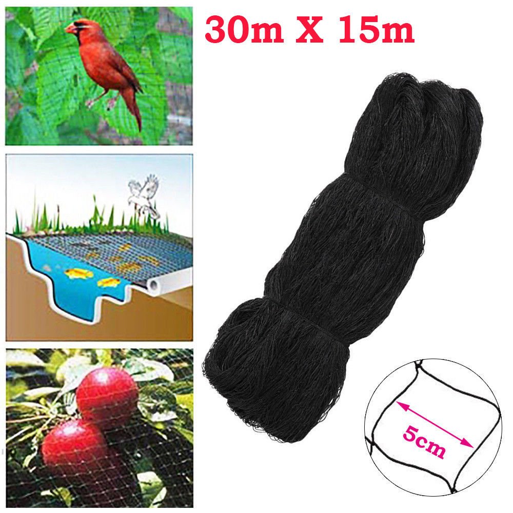 Anti oiseau net filet maille 30x15M étang jardin Cultures Fruits Légumes Protect