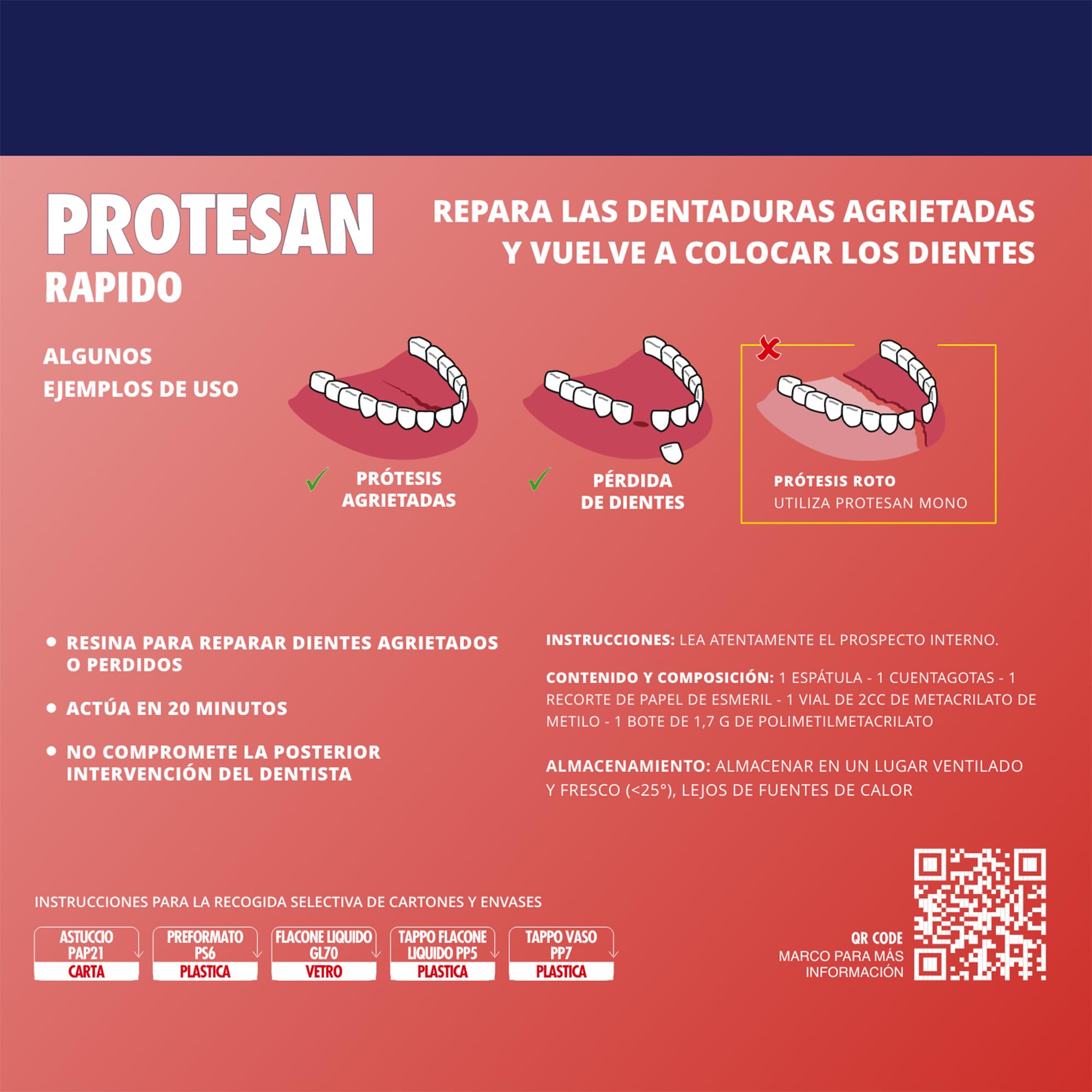 Protesan Rápido - Reparador de dentaduras lesionadas, agrietadas o que hayan perdido un diente.