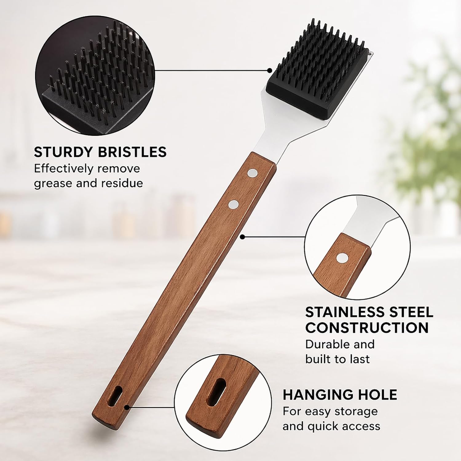 Grill Accessories Kit - Grill Brush - BBQ Gloves - Wide Spatula image 4