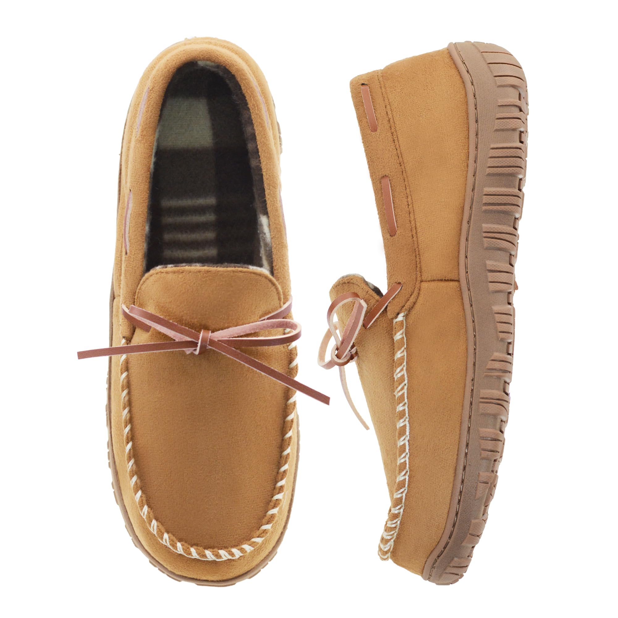 VLLy Mens Moccasin Slippers Breathable Memory Foam House Slippers Indoor Outdoor House Shoes