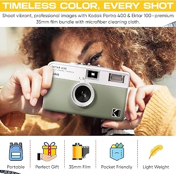 Kodak Portra 400 & Ektar 100 35mm Film Bundle 2 Pack for 36EXP 35mm Film Cameras with Premium Balveli Microfiber Cloth