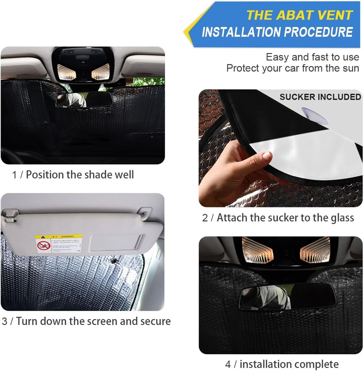 Windshield Sun Shade Car Sun Shade Foldable Windshield Cover Sunshade Sun Blocker for Car Large 57 x 31.5 Inch Checkered Black and White