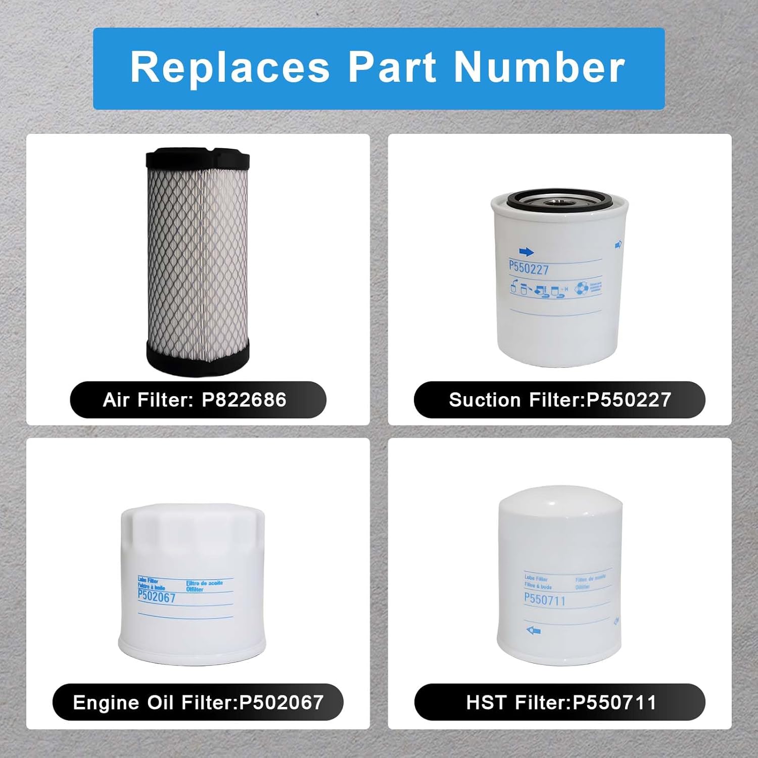 77700-01819 Maintenance Filter Kit Compatible with Kubota RTV900 Replacement Part Numbers P822686 P502067 P550012 P550227 P550711