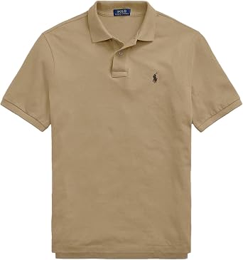 POLO RALPH LAUREN Men Custom Fit Mesh Pony Logo Shirt L, CafeTan