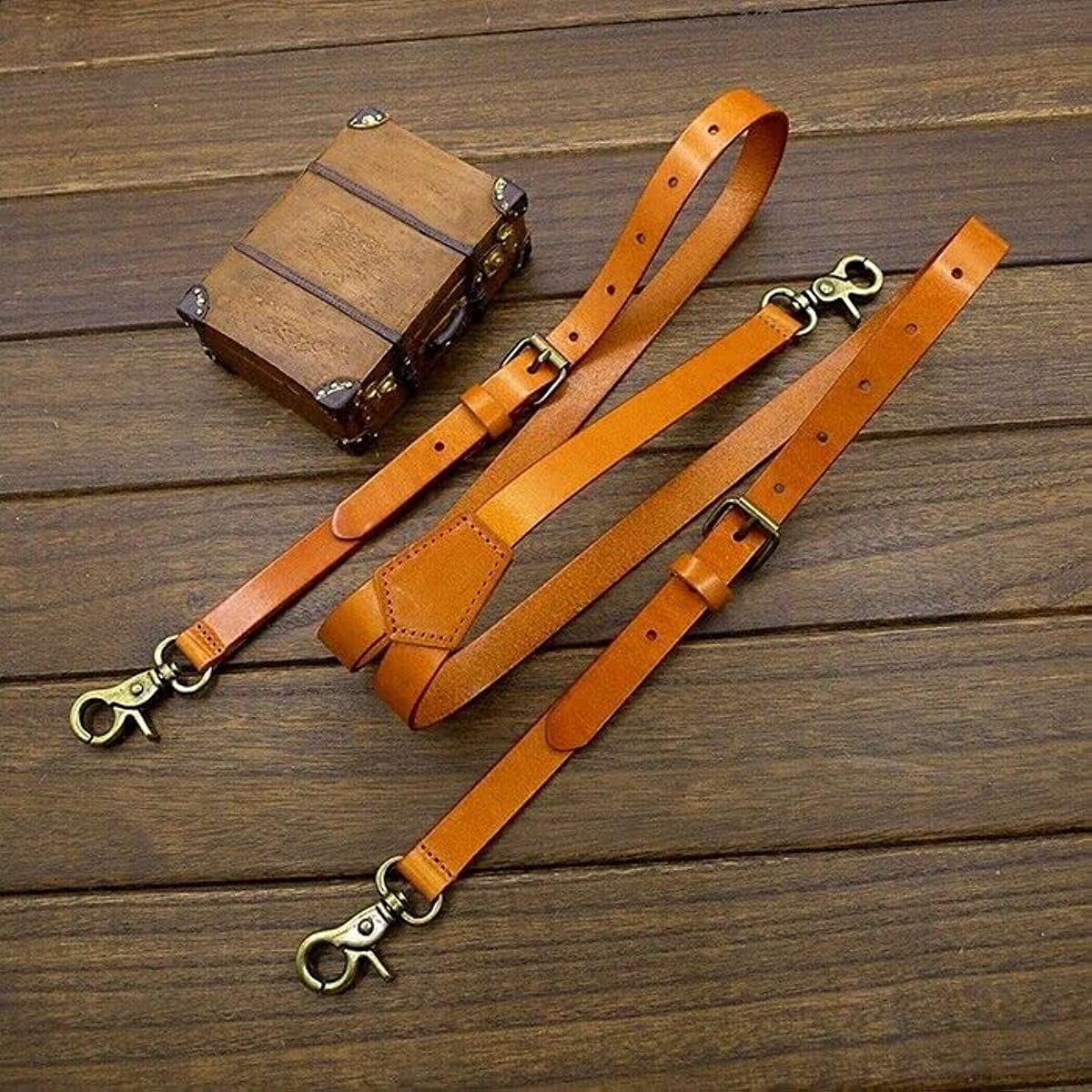 Nero/Marrone/Marrone Marrone Uomo Vintage In Vera Pelle Regolabile Bretelle Bretelle Cintura Con Ganci Loop