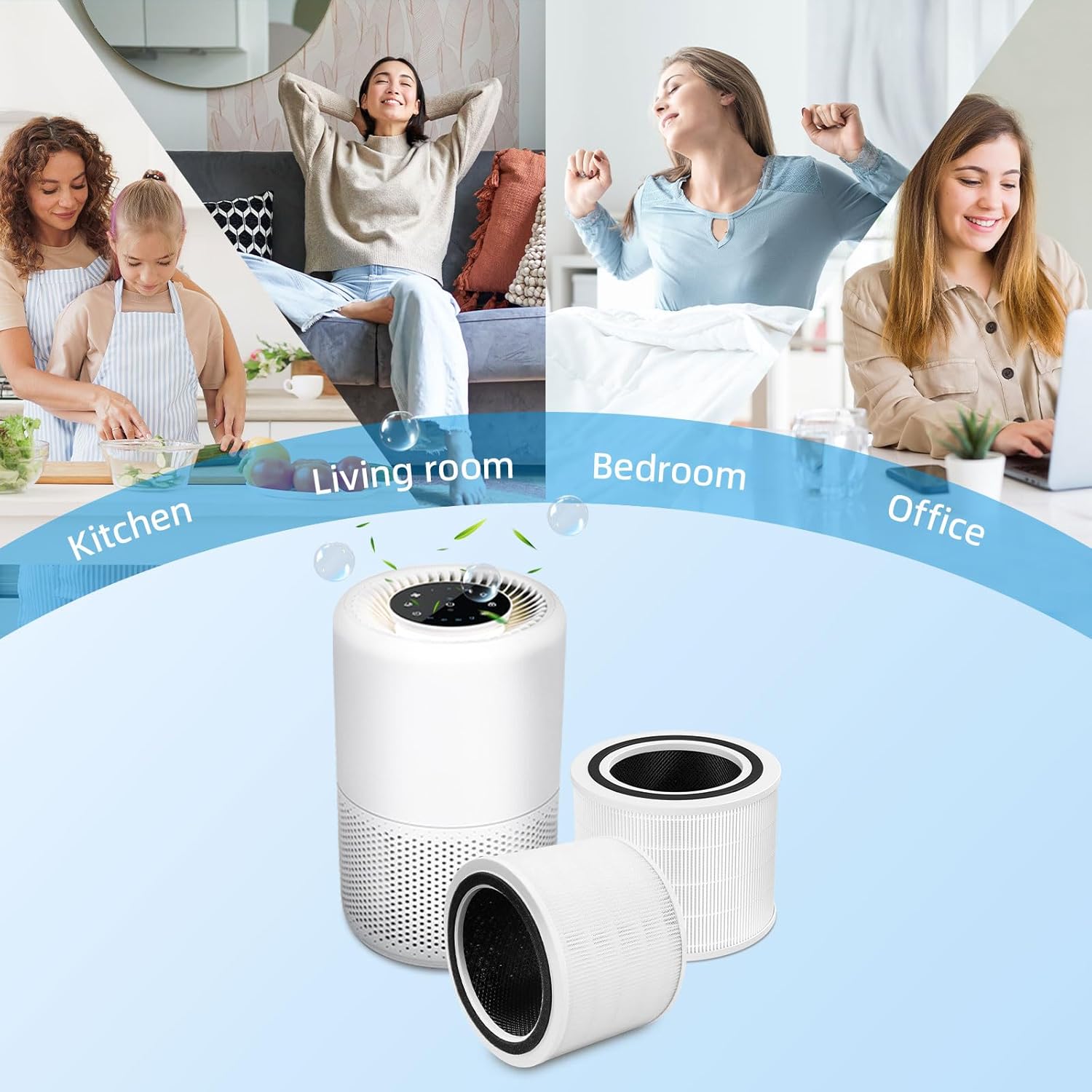 2 Pack Core 200S Replacement Filter, Compatible with LEVOIT Core 200S Smart WiFi Air Purifier, Compare Part# Core 200S-RF, Core 200S-P