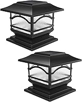 Davinci Lighting Premium Solar Post Cap Lights for 4x4 5x5 6x6 Posts - Bright 25 Lumen LED, Slate Black 2 Pack