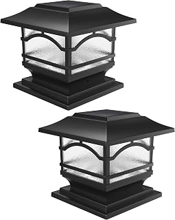 Davinci Lighting Premium Solar Post Cap Lights for 4x4 5x5 6x6 Posts - Bright 25 Lumen LED, Slate Black 2 Pack