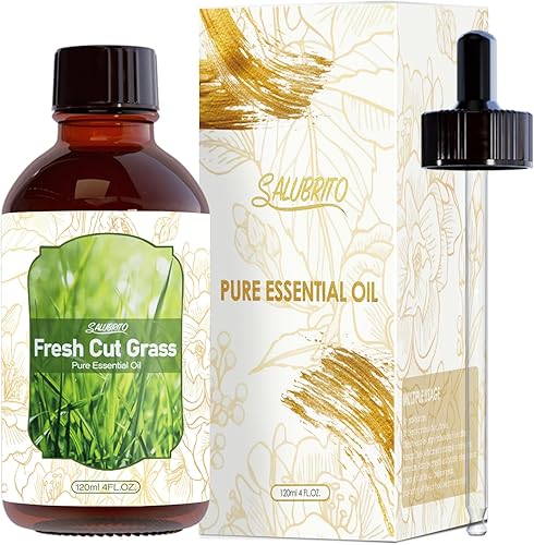 SALUBRITO Aceite esencial de hierba recién cortada, 4 onzas líquidas (4.1 fl oz), aceite aromático de primavera para difusor, ideal para piel,