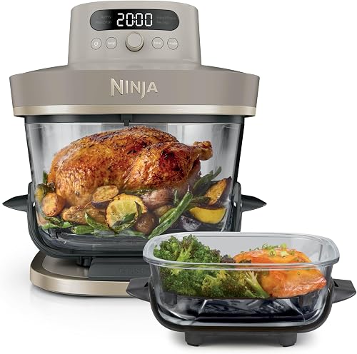 Ninja CRISPi PRO XL, Friggitrice ad Aria in Vetro, Oro Ch…