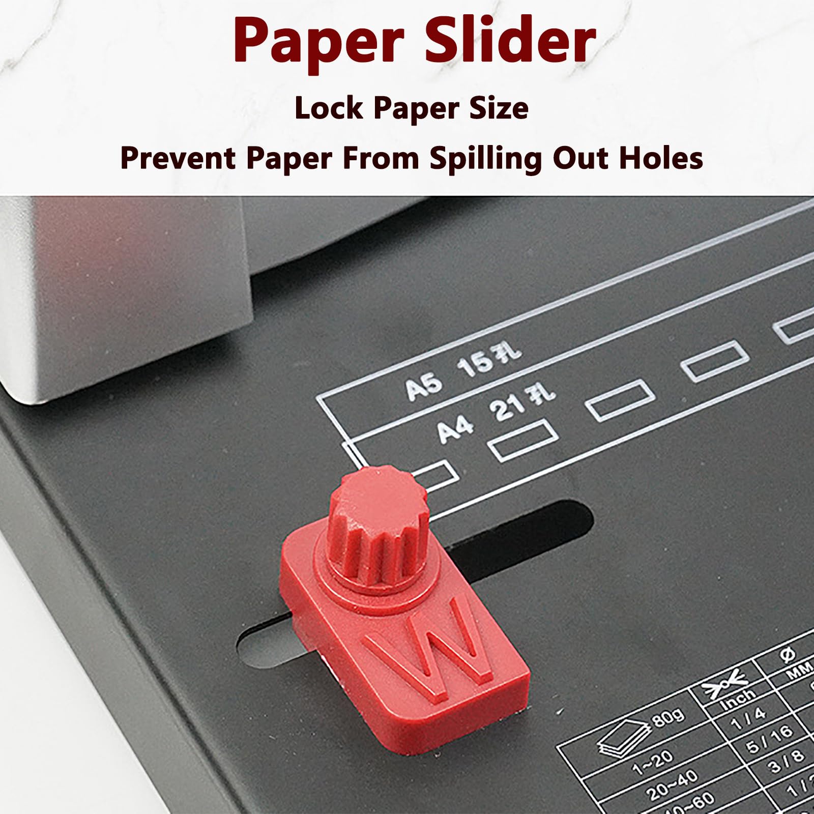Accessori per Ufficio, rilegatrice per Perforazione, rilegatrice Manuale a Spirale a Spirale a 21 Fori con spaziatura Regolabile e cursore Carta Fisso, capacità di Rilegatura Max: