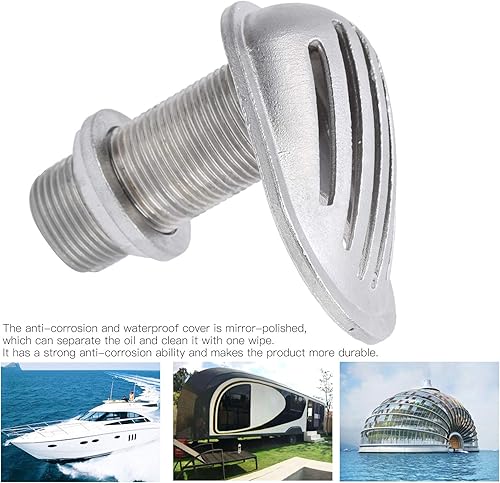 Miniatura 5 de Colador de admisión de barco marino de acero inoxidable 316 a través del casco de recogida de agua cuchara para lanchas marinas, yates, kayak, etc.