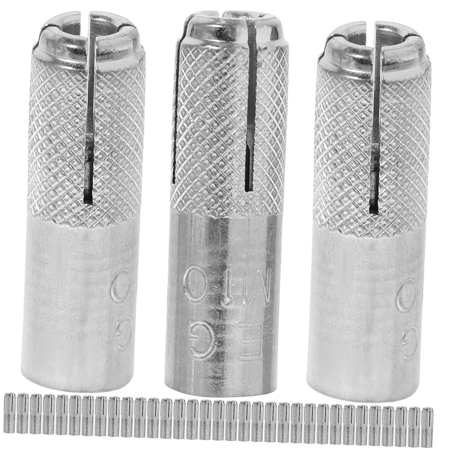50pcs M10x40 Galvanized Carbon Steel Knurled Drop-in Anchors for Solid Concrete Internal Expansion Screw Bolts Heavy Duty Concrete Anchors Kit