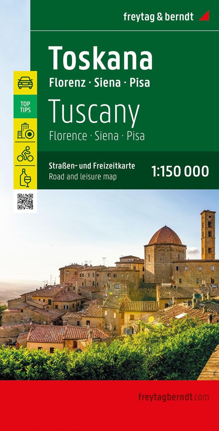 Tuscany - Florence, Siena, Pisa - Road and Leisure Map