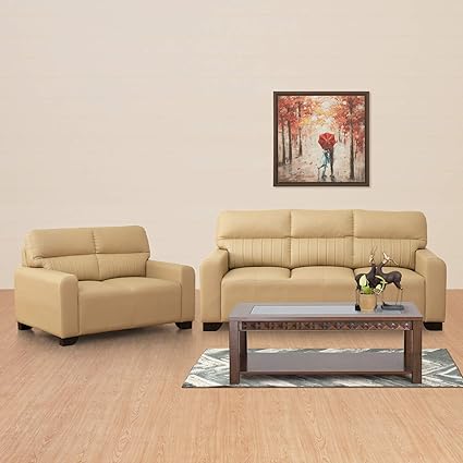 Home Centre Leatherette Albury 3+2 Sofa Set - Beige