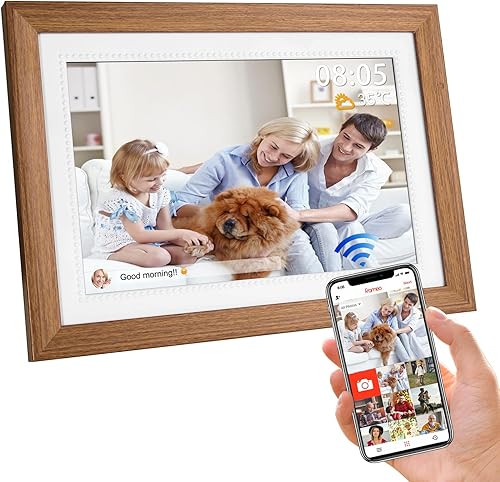 FRAMEO - Marco de fotos digital de 10.1 pulgadas, WiFi, marco de fotos digital inteligente, 1280 x 800 IPS HD, memoria de 32 GB, rotación