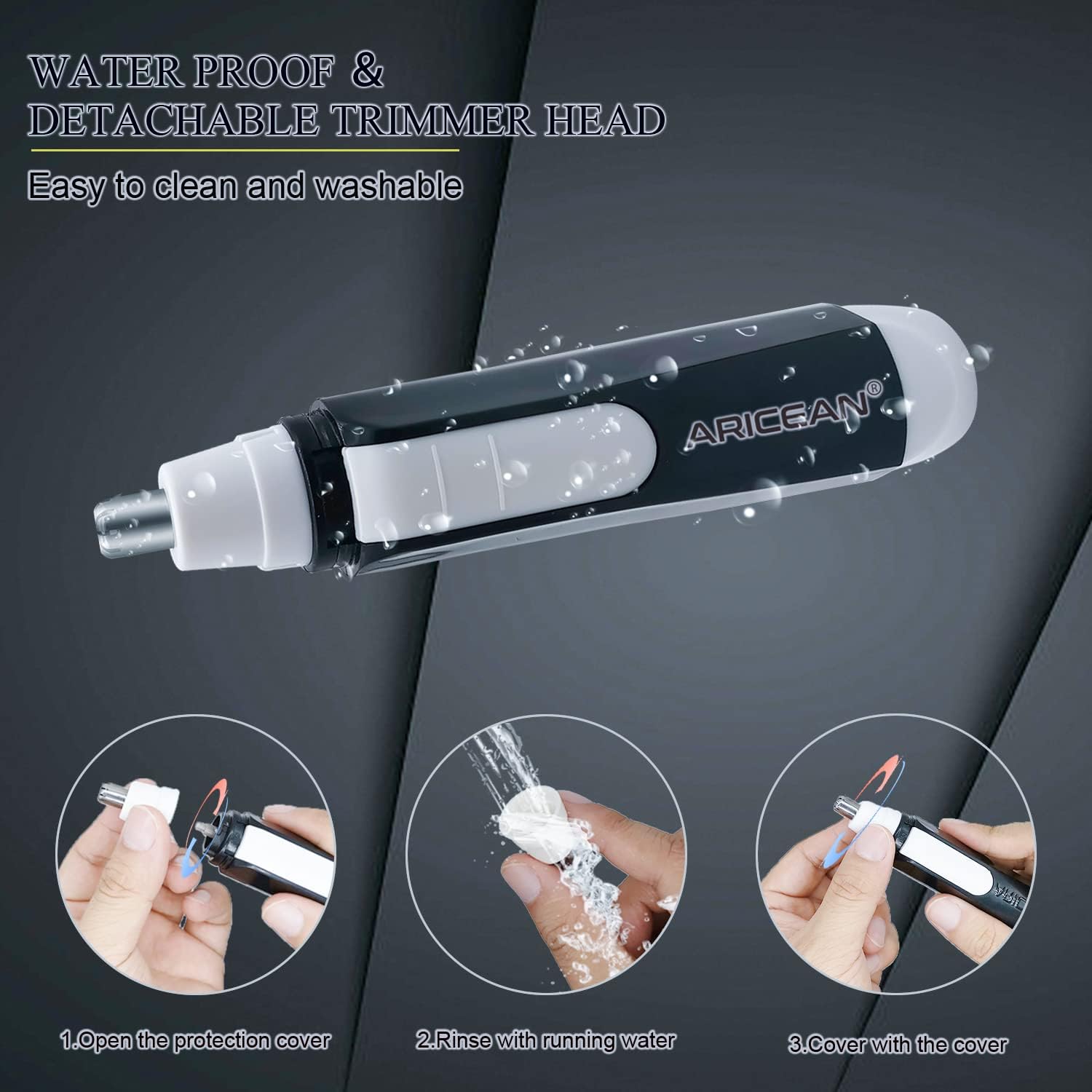 Nose Hair Trimmer, Painless Ear and Nose Hair Trimmer Clipper Facial Hair Trimmer for Men Easy Cleansing