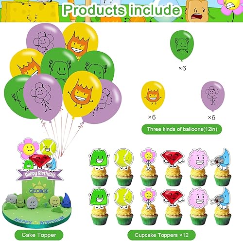 Miniatura 3 de Decoraciones de fiesta de cumpleaños de Battle-Dream Island, decoración de habitación, mercancía de Dream Island incluye globos de fiesta de Bffdi,