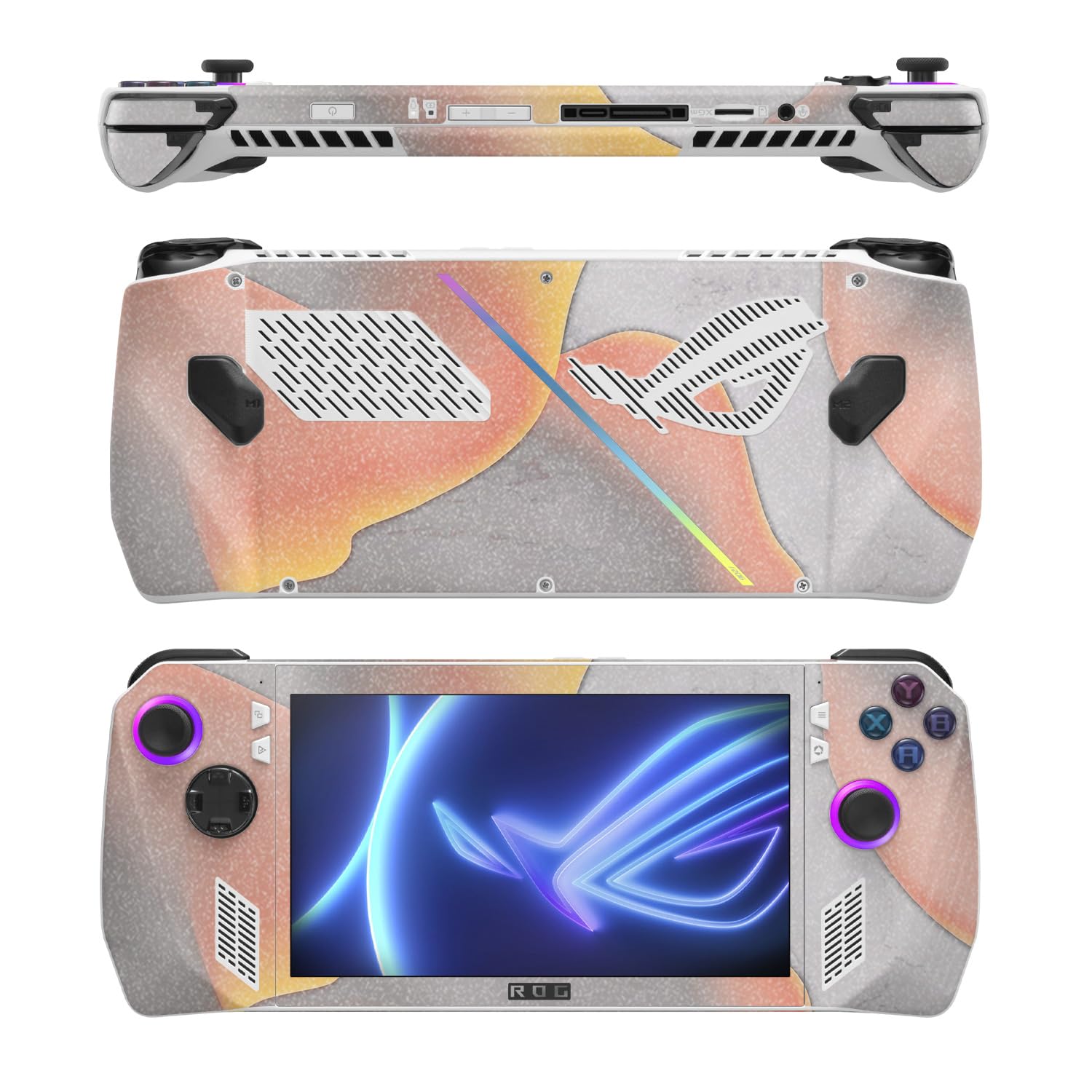 MightySkins Glossy Glitter Skin Compatible with Asus ROG Ally - Marble Magma | Protective, Durable High-Gloss Glitter Finish | Easy to Apply