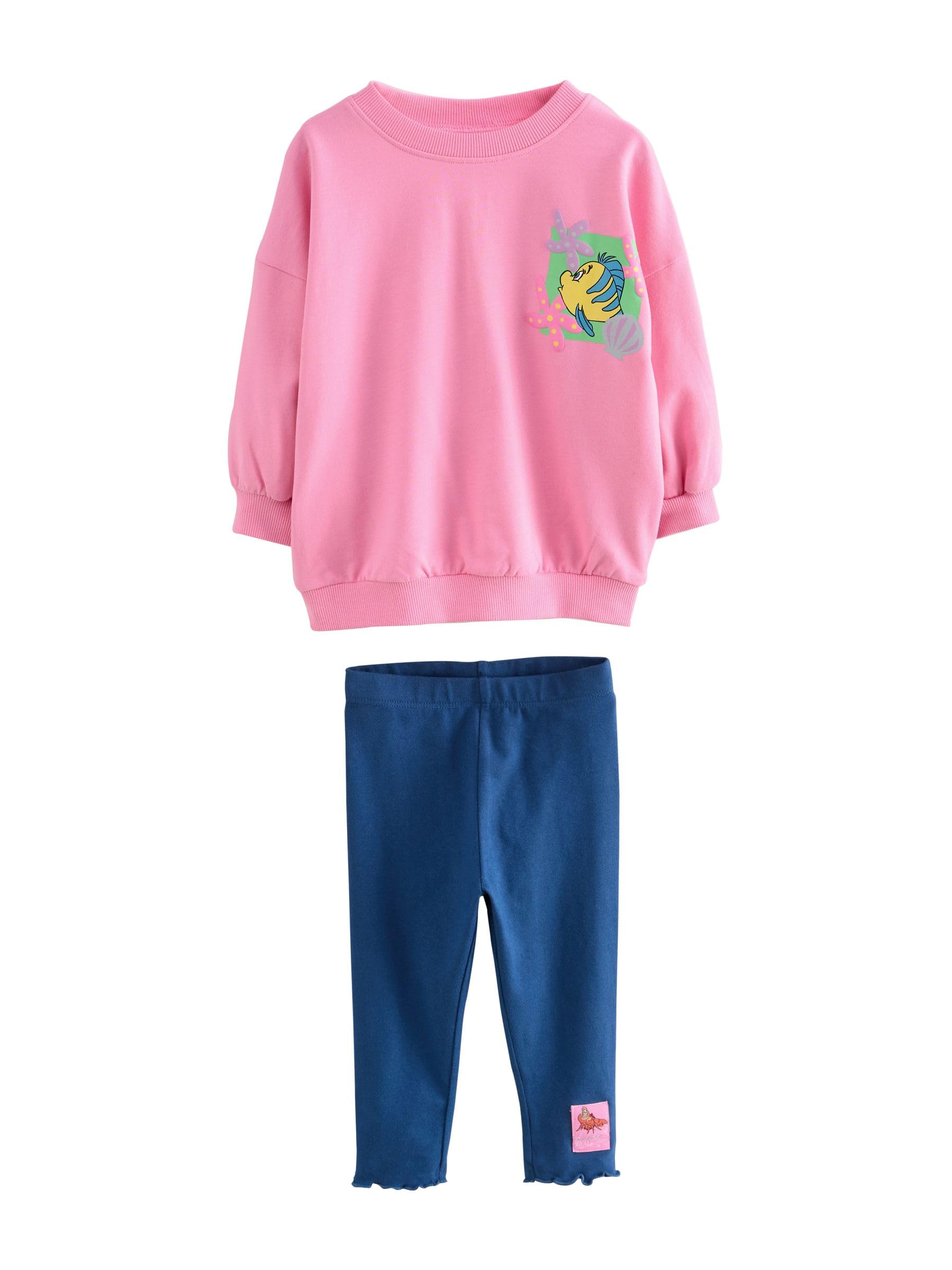 NEXT Mädchen Meerjungfrau Ariel Langarmoberteil und Leggings im Set 62-122