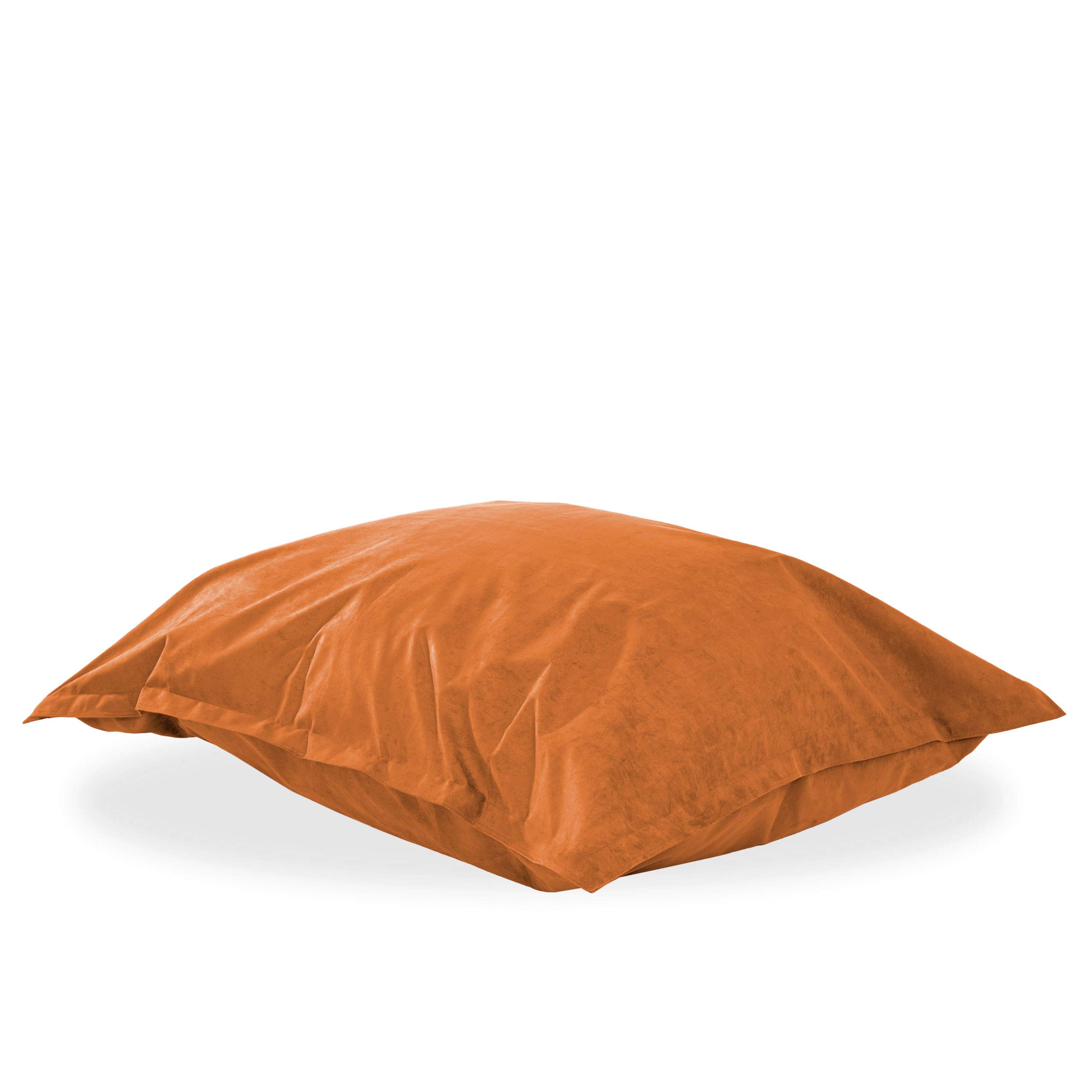 Lumaland Pouf géant de Luxe 140x180cm Housse Lavable Grand Coussin Enfants Adultes Sac Rechargeable 380L Billes EPS Orange