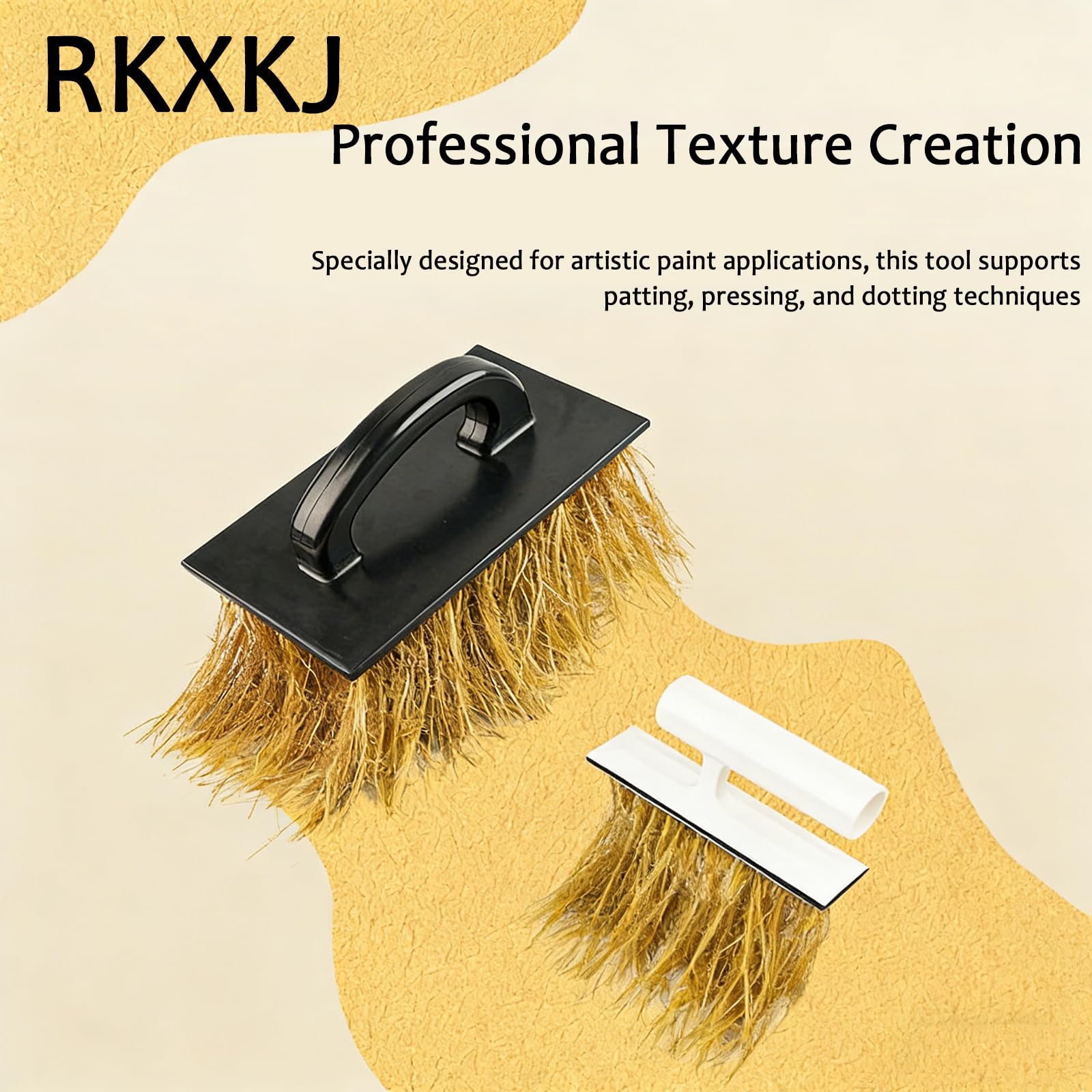 Pinceau à texture nid mural - Grand pinceau à texture slap - 235 x 135 mm - Outil de peinture murale décorative amovible pour texture peau d'agneau et revêtement de peinture artistique