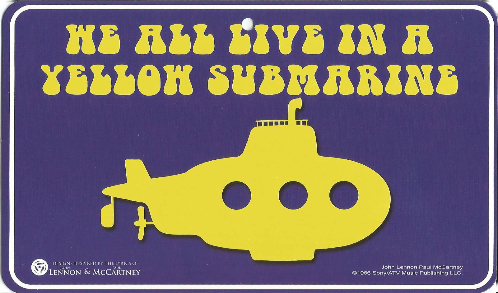 Lennon & McCartney Sign - Yellow Submarine - 20cm x 12cm laminated card