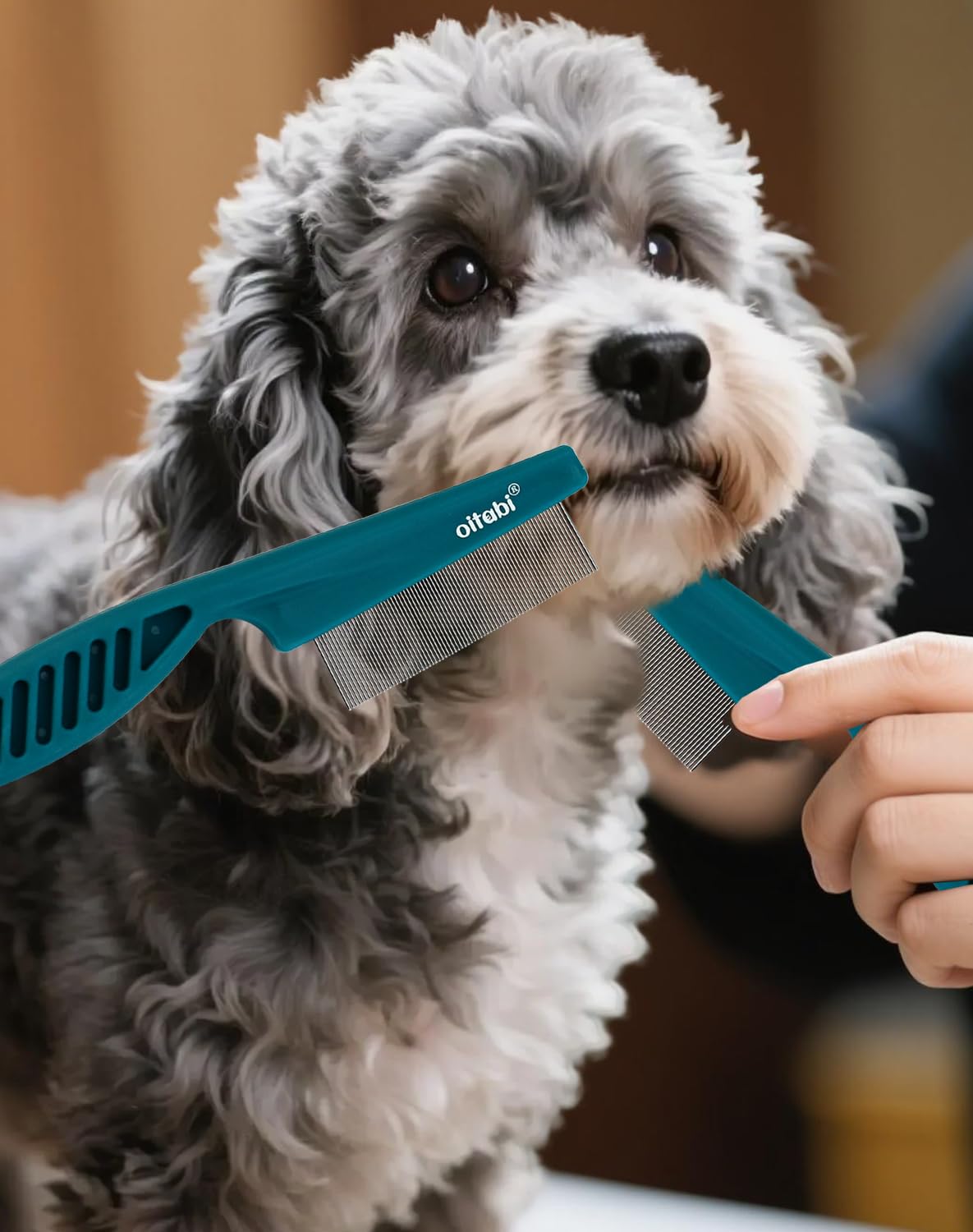 Professional Pet Grooming Comb with Dual-Density Tooth for Removes Matted Fur & Loose Hair, Prevents Knots & Mats, Undercoat Care & Smoothing Coat for Dogs & Cats (Mixed 2 pieces)