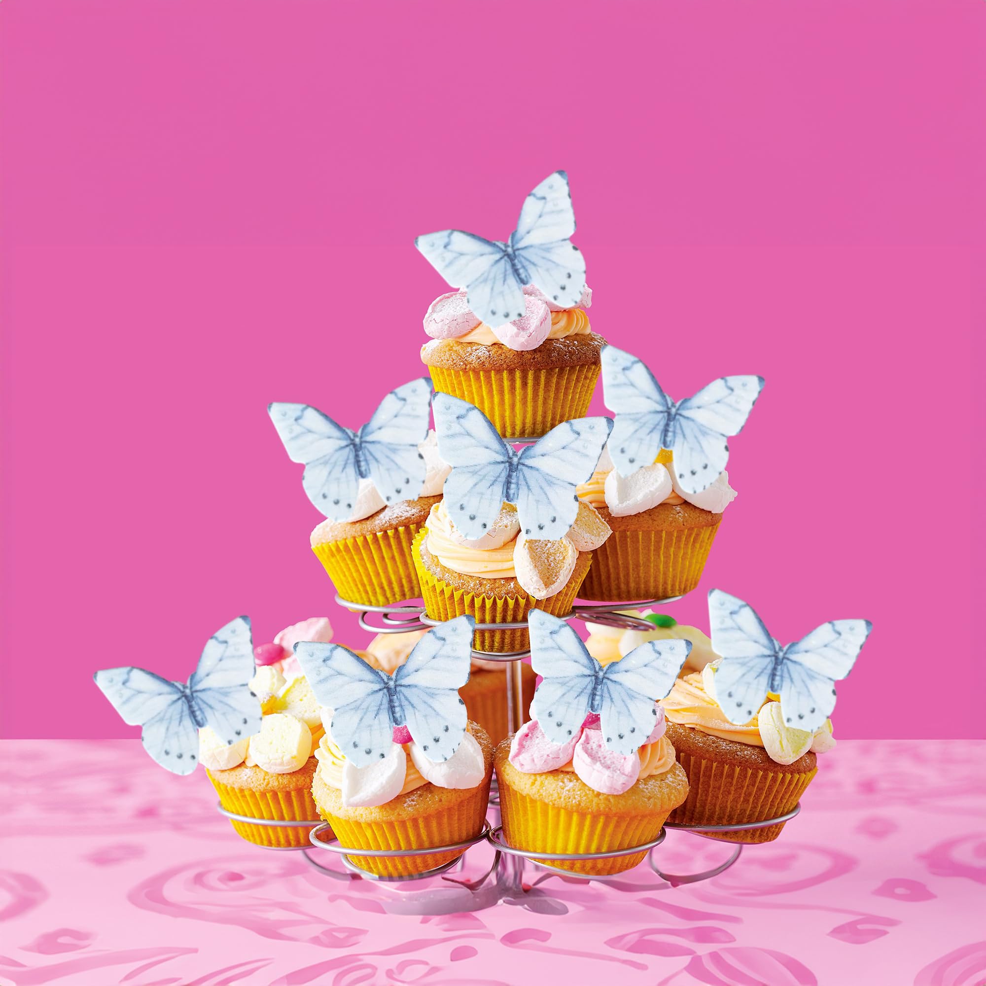 48 Toppers De Mariposas De Papel Para Decorar Tartas Y Cupcakes - Colores Azul, Rosa, Morado Y Multicolor - Decoración Cumpleaños