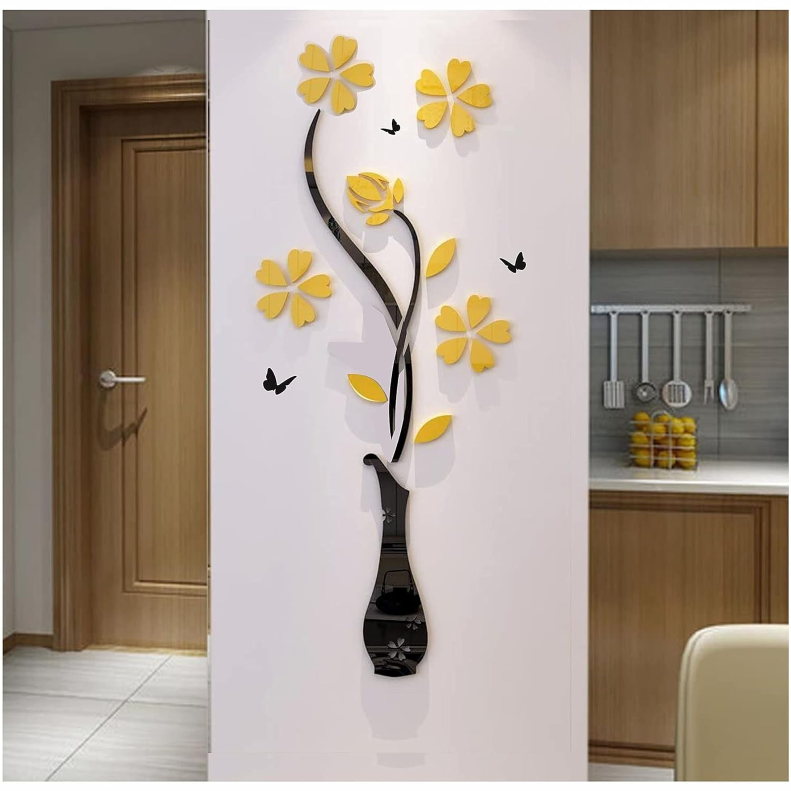 3D Acrylic Wall Sticker Flower and Vase (Yellow) (B0CY3NLQ48) Amazon Price History, Amazon Price Tracker