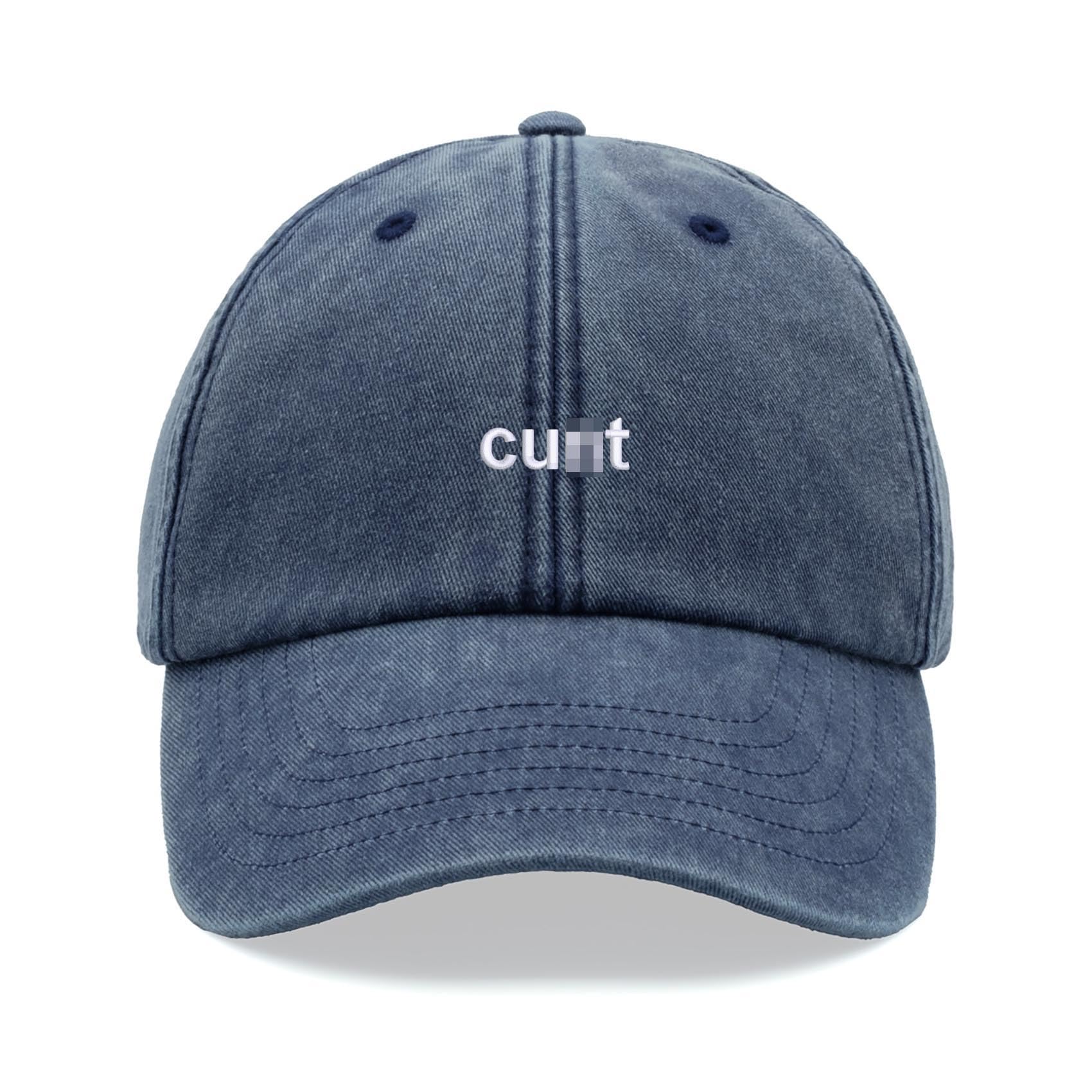 Cap Base Unisex Blue Denim C*Nt Baseball Cap Vintage Washed Dad Hat Low Profile Adjustable
