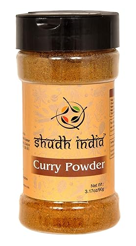 Shudh India Curry en polvo (mezcla india de 23 especias) tarro de PET de 3.17 onzas (3.17 oz) ~ Todo natural | Vegano | Sin colores | Apto para