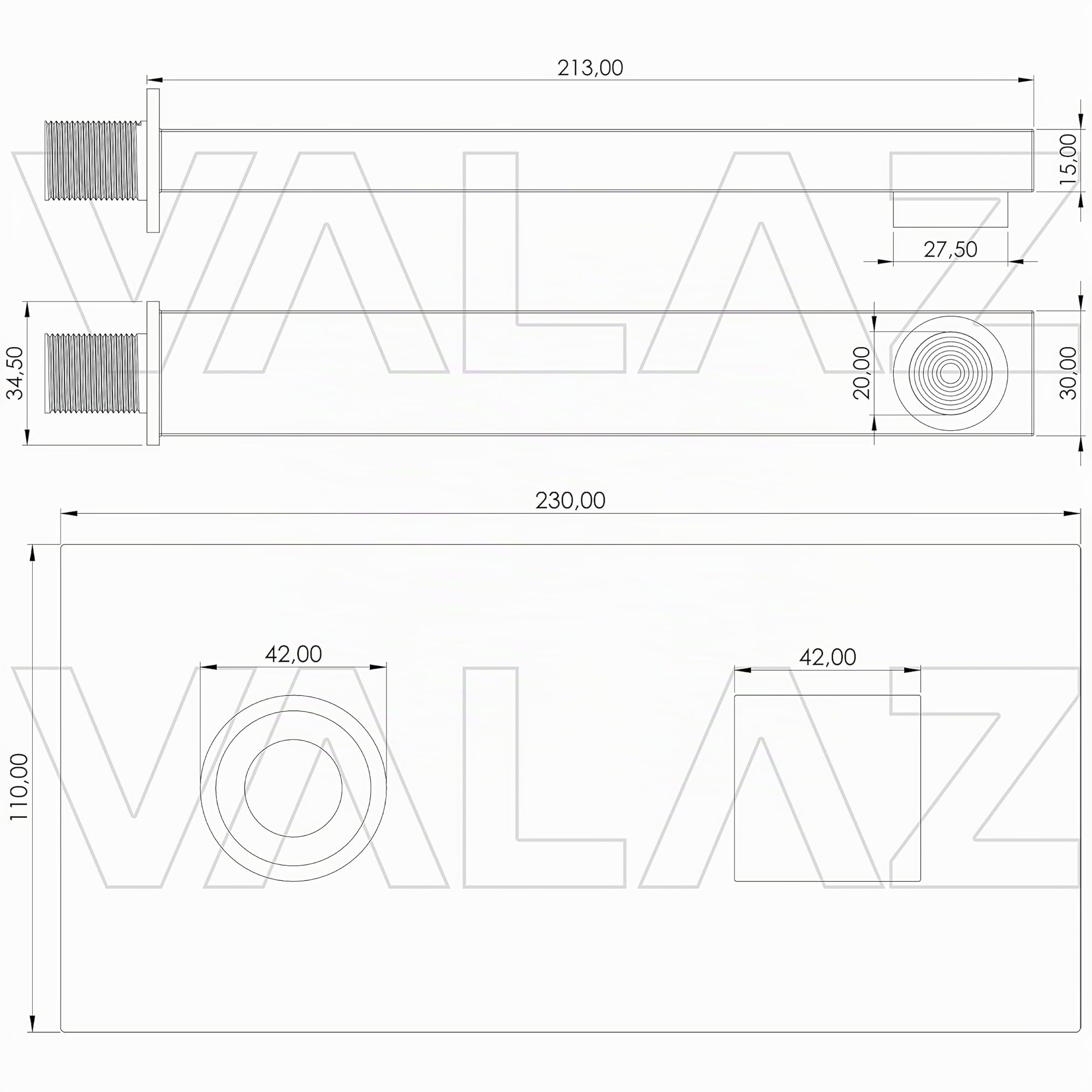 VALAZ Rubinetto Bagno Lavabo a Muro Cromo | Miscelatore Lavabo Bagno Acqua Fredda e Calda, Risparmio Acqua | Installazione Facile e Veloce | Ottone, Inossidabile, Elegante, Quadrato, Serie Tajo