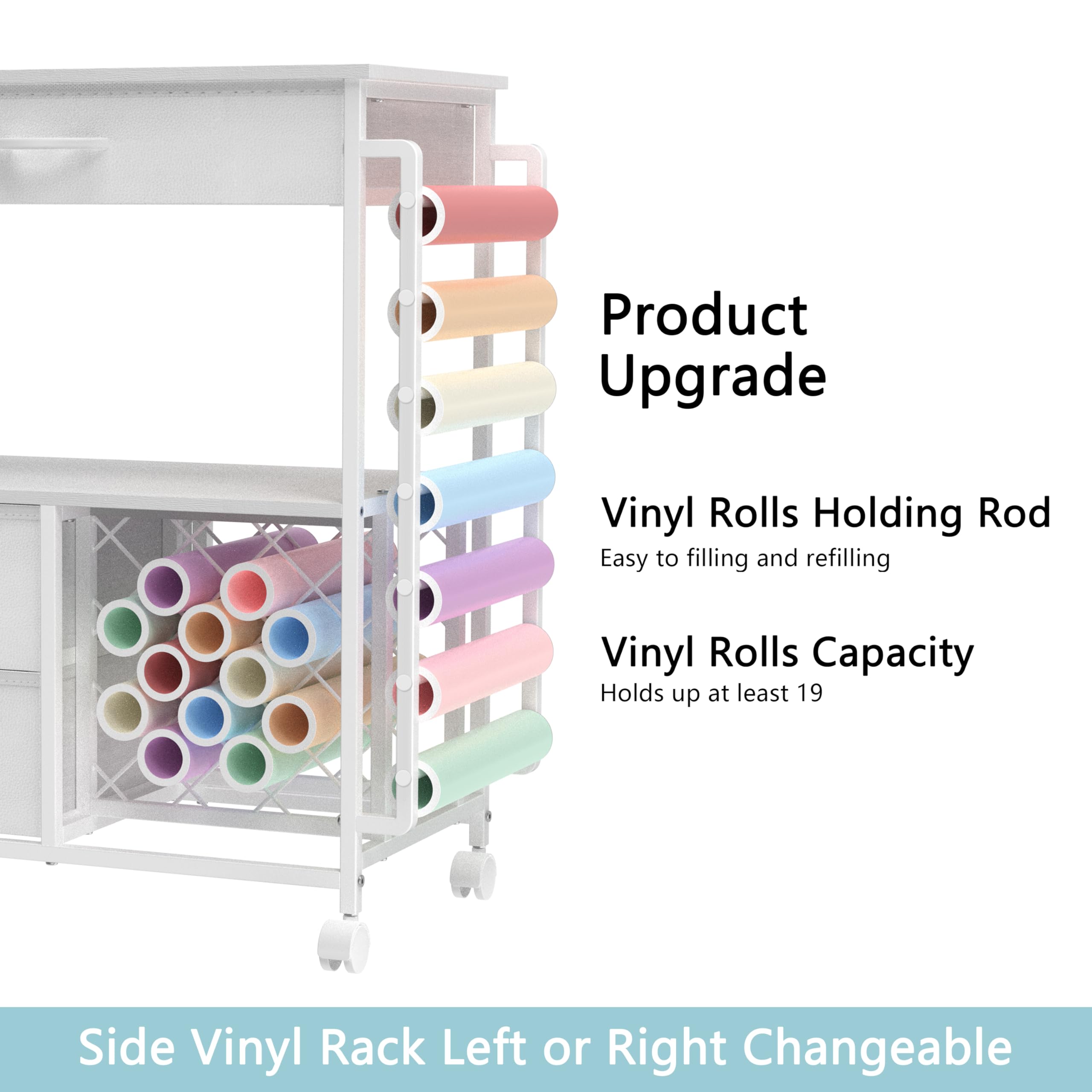 Carrello Organizzatore Per Cricut - Stazione Lavoro Mobile Con Porta Rotoli, Compatibile Maker E Explore - Foto 11