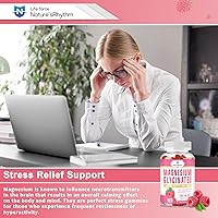 Vista 5 de Nature's Rhythm - Gomitas de magnesio de 500 mg - 65 unidades Suplementos de glicinato de magnesio para relajación, alivio del estrés y sueño