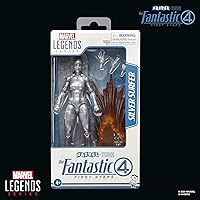Vista 2 de Serie Marvel Legends Silver Surfer, La Primera Película de Los Cuatro Fantásticos: Figura de acción coleccionable de 6 pulgadas