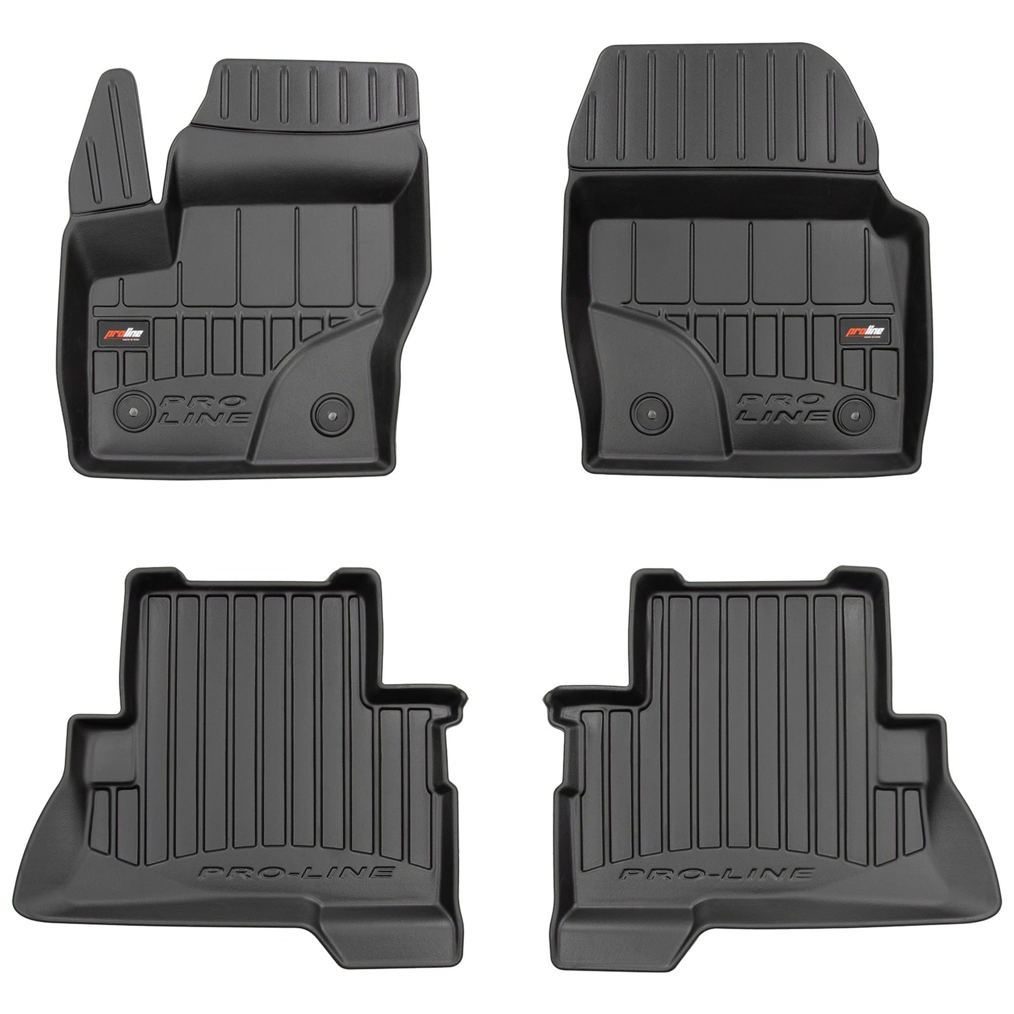 MOTOS Gumowe dywaniki samochodowe pasują do Ford Kuga II 2013-2019 Popraw swój komfort podróżowania z antypoślizgowymi dywanikami 3D- Dywaniki samochodowe na każdą pogodę, ochrona przed zabrudzeniami