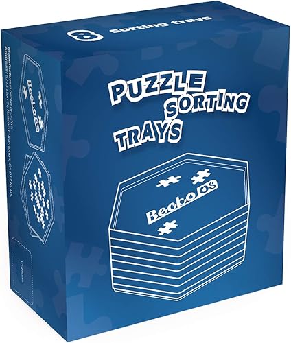 Miniatura 7 de Becko US Bandejas apilables para clasificar rompecabezas, clasificadores de rompecabezas con tapa, accesorio de rompecabezas para hasta 1500 piezas,