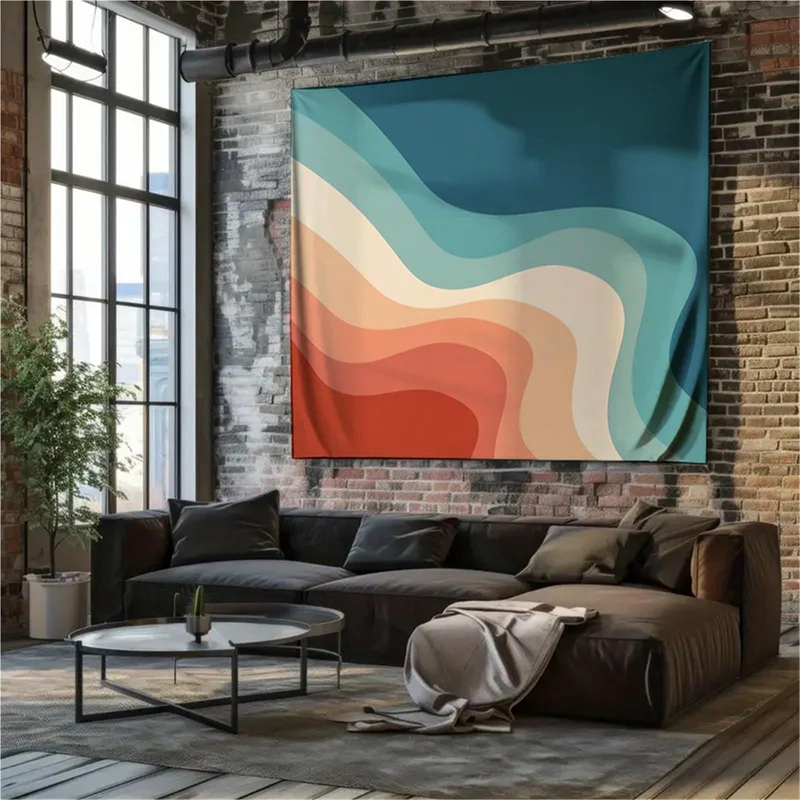 OPIGJUFD Arazzo da Parete Arazzo da parete Estetico Arredamento della camera Hippie Appeso Natura Paesaggio Dormitorio Vintage Texture Art(180X280CM)