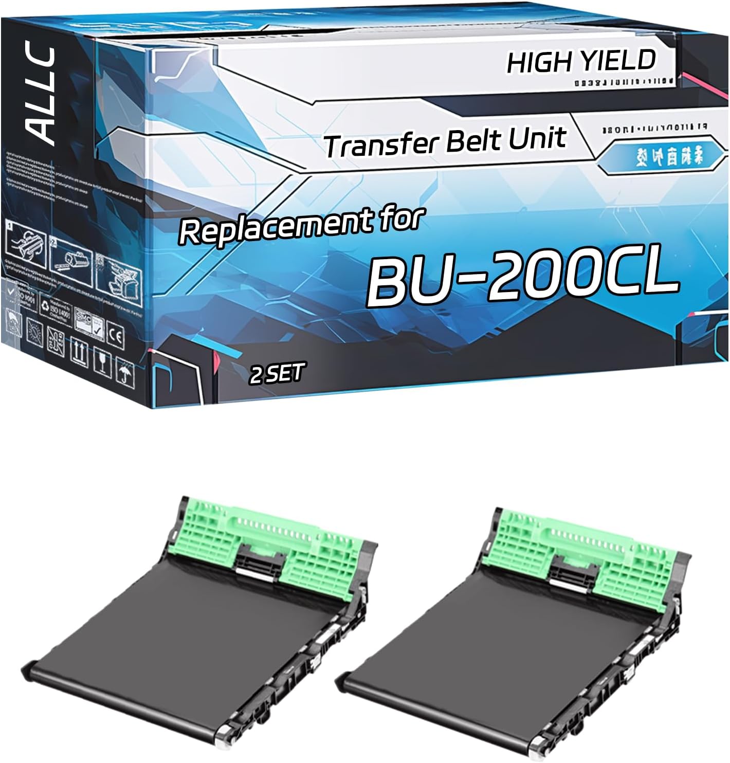 ALLC Compatible for Brother BU-200CL Transfer Belt Unit Work for Brother BU200CL DCP-9010CN HL-3040CN HL-3075CW HL-3045CN Printers (1 Set)