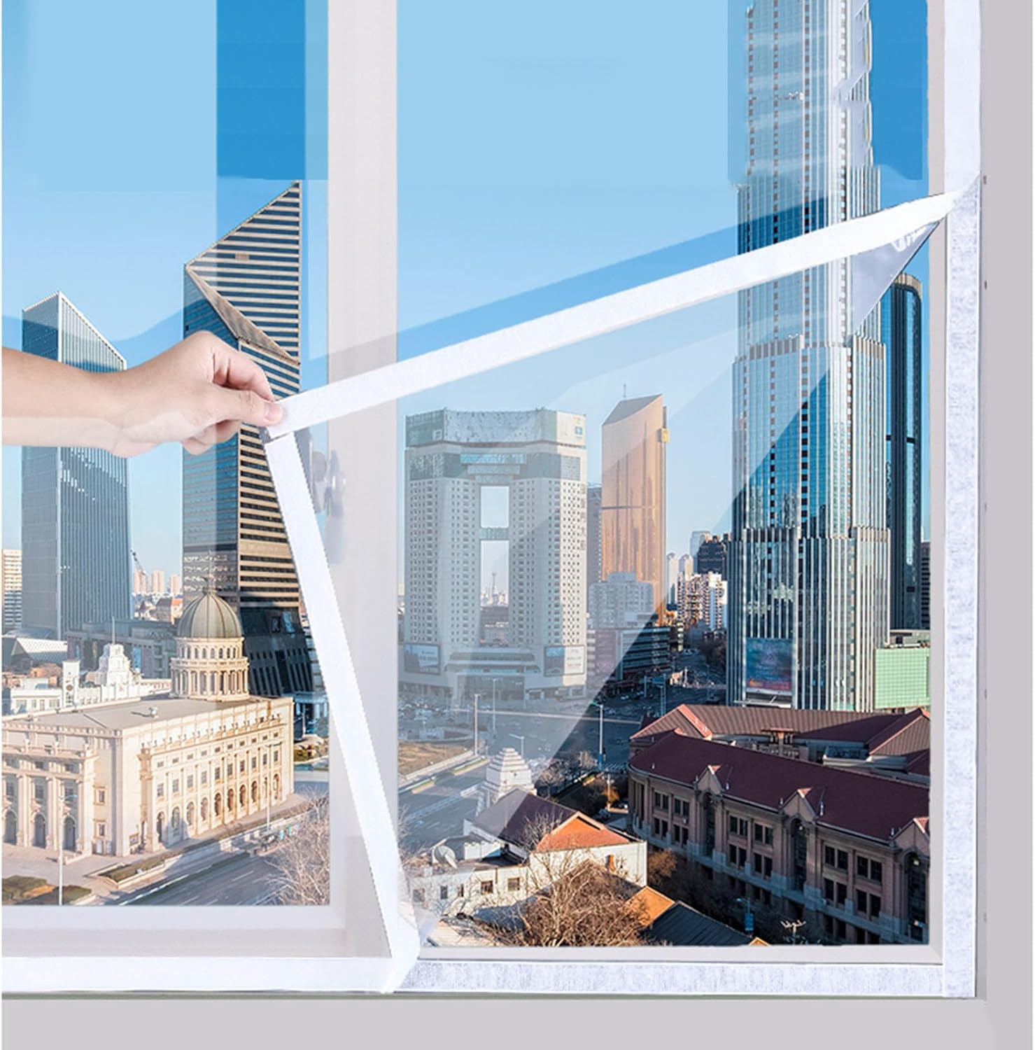 Weatherproofing Window Insulation Kit, Window Cold Protection Film, Window Insulation Film, Clear Film, Thermal Window Film, Windproof Secondary Glazing Film,WxH-120x220cm/47 * 87in