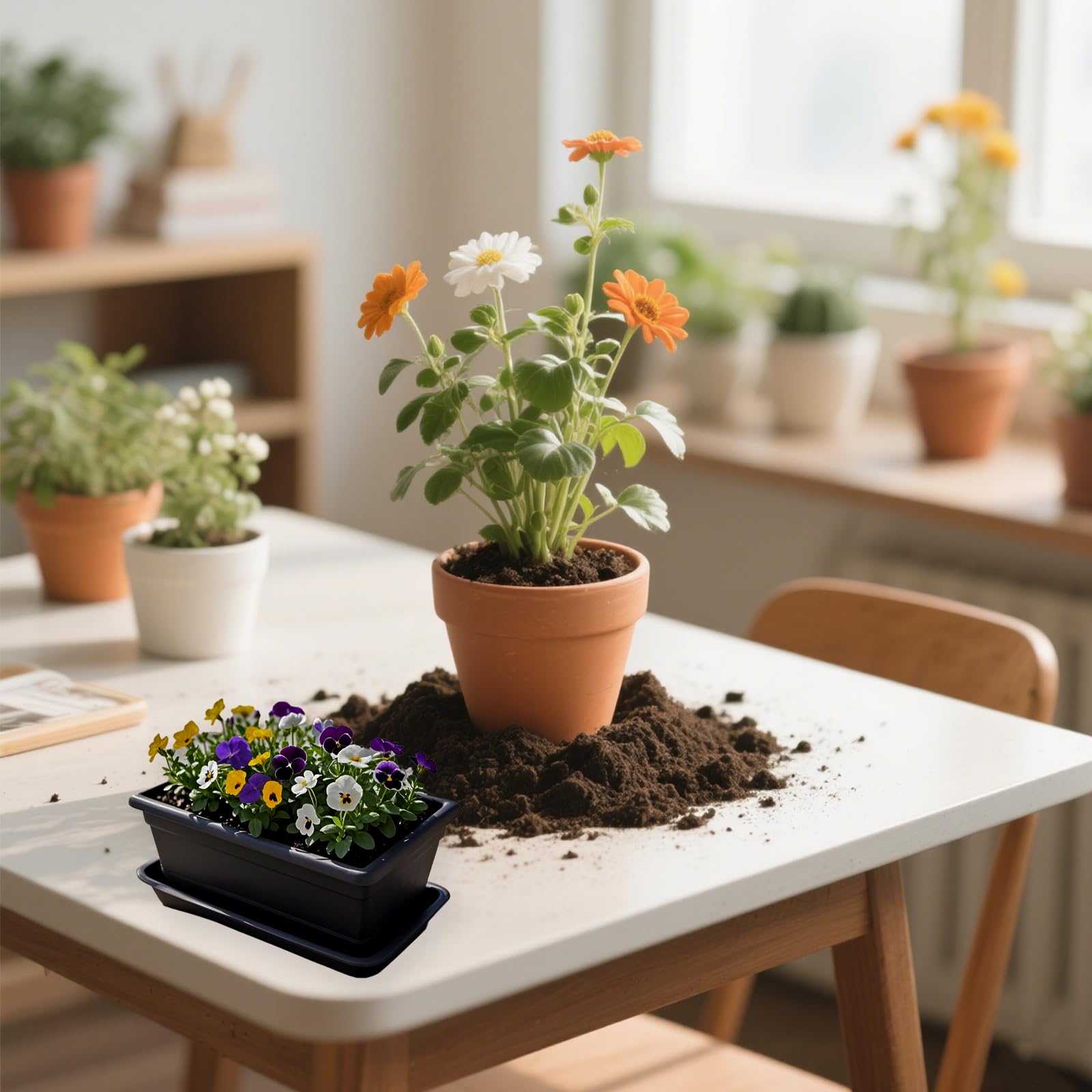 Gosknor 8 Alfombrillas de Riego para Plantas de 24 Celdas, 33x20cm Bandeja Drenaje para Riego Automático Plantas Aptas para Jardinería Interior Plantas Hidropónicas en Maceta