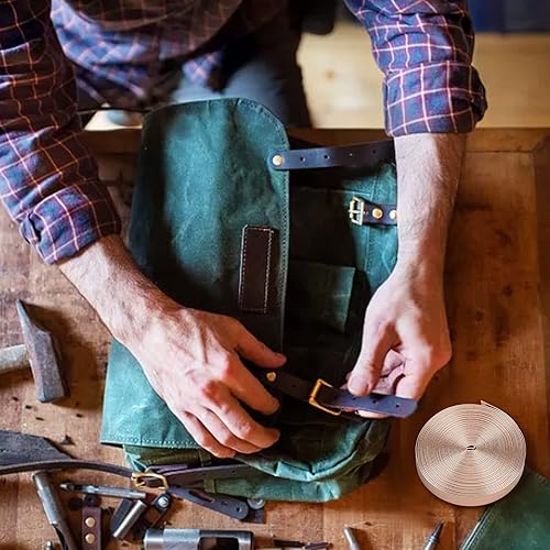 Miniatura 6 de GORGECRAFT Tiras de cuero metálico de 5.5 yardas de ancho de 0.6 pulgadas de ancho, correa de cuero brillante, cuerda de encaje, pelador de encaje