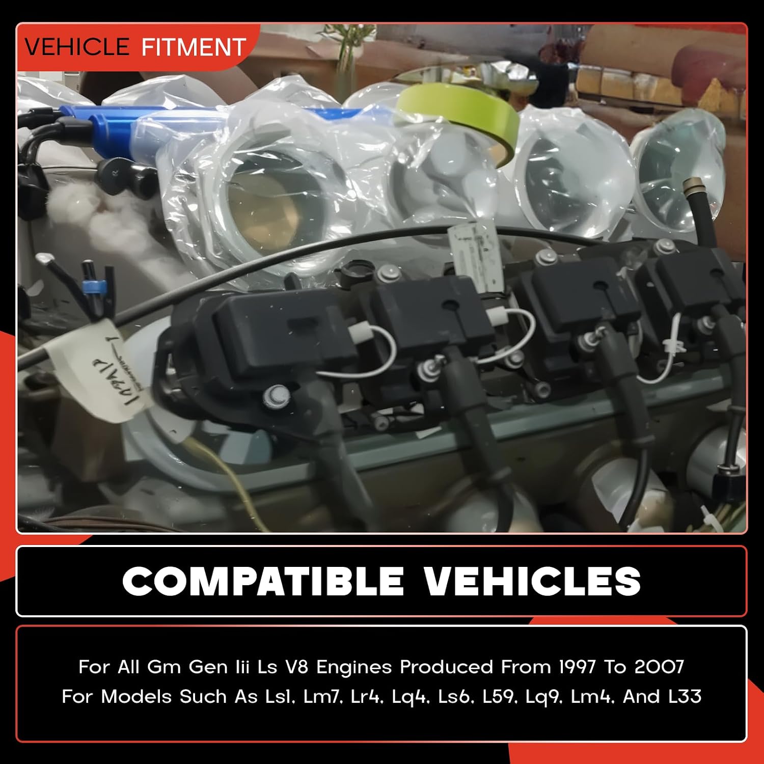 Knock Sensor and Hardnesses Relocation Bracket Kit，Compatible with Gm 1997-2007 Gm Gen Iii Ls V8 Engines Ls1 Lm7 Lr4 Lq4 Ls6 L59 Lq9 Lm4 L33