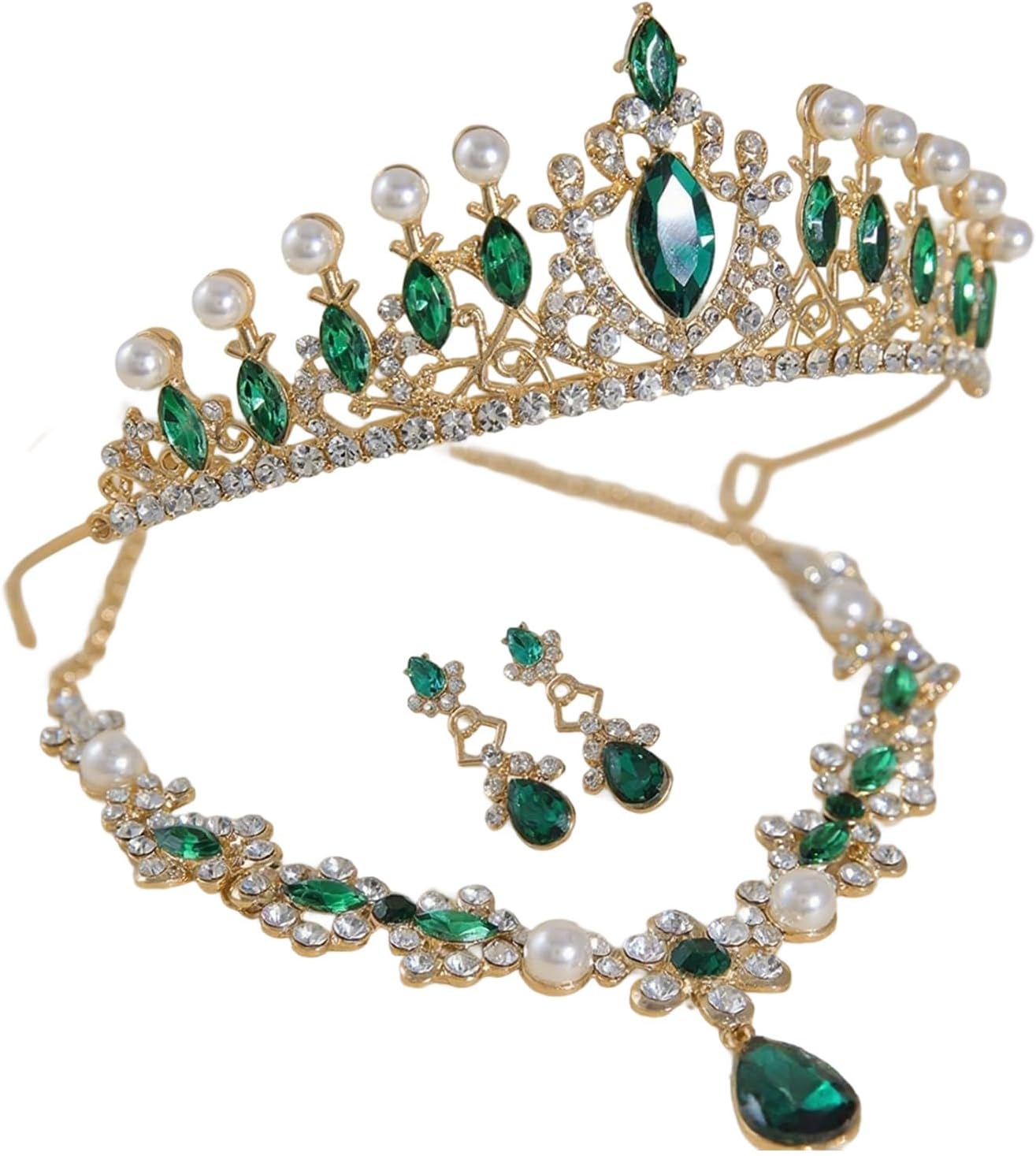 Hairpiece Jewelry Set with Simulated Pearls & Rhinestones, for & Special Occasions Luxury Bridal Jewelry Set with Crystals