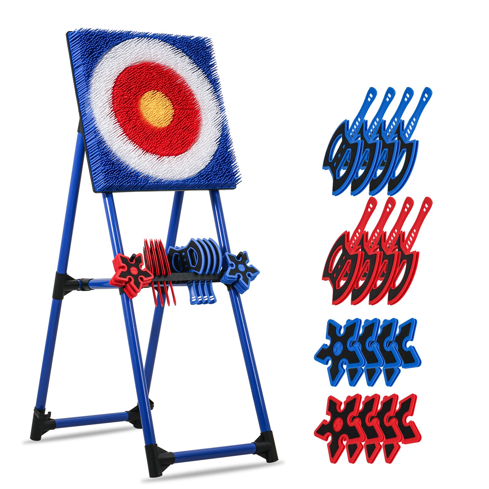 KAINOKAI 8-Piece Axe Throwing Set with Adjustable Bristle Target
